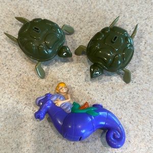 Lot of Disney water toys , vintage 1994 Little Mermaid under the sea Burger King